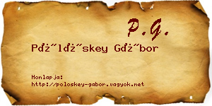 Pölöskey Gábor névjegykártya